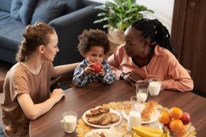 family eating healthily